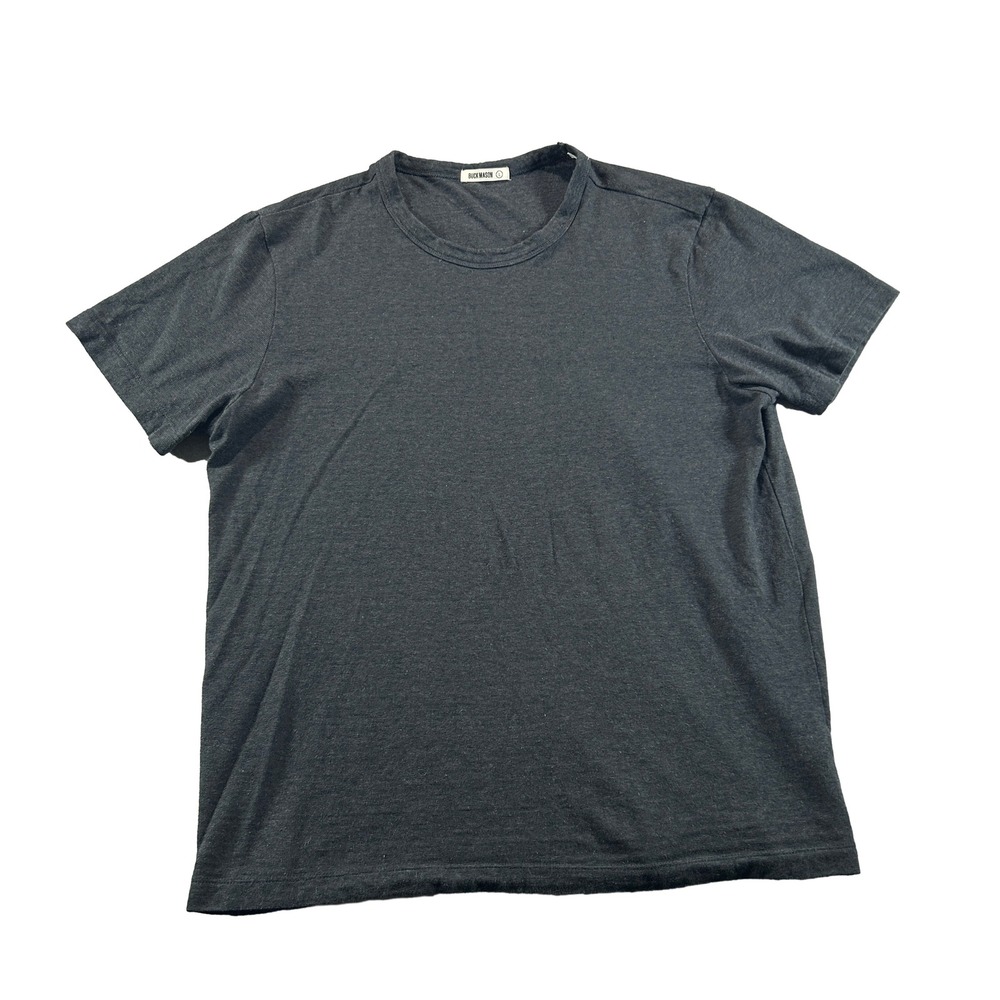 Buck Mason T-Shirt Mens Large Charcoal Gray Hemp Cotton Crew Neck Short Sleeve